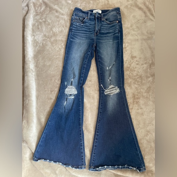 Buckle Denim - Buckle Dark Blue Distressed Flare Jeans